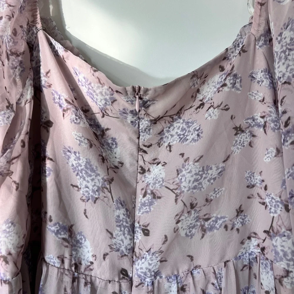 Arula Purple Floral Tiered Maxi Dress Size X - Picture 6 of 8